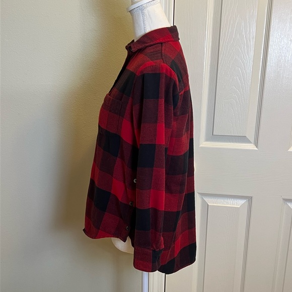 MADEWELL Buffalo Plaid High/Low Flannel Shirt - Picture 9 of 12